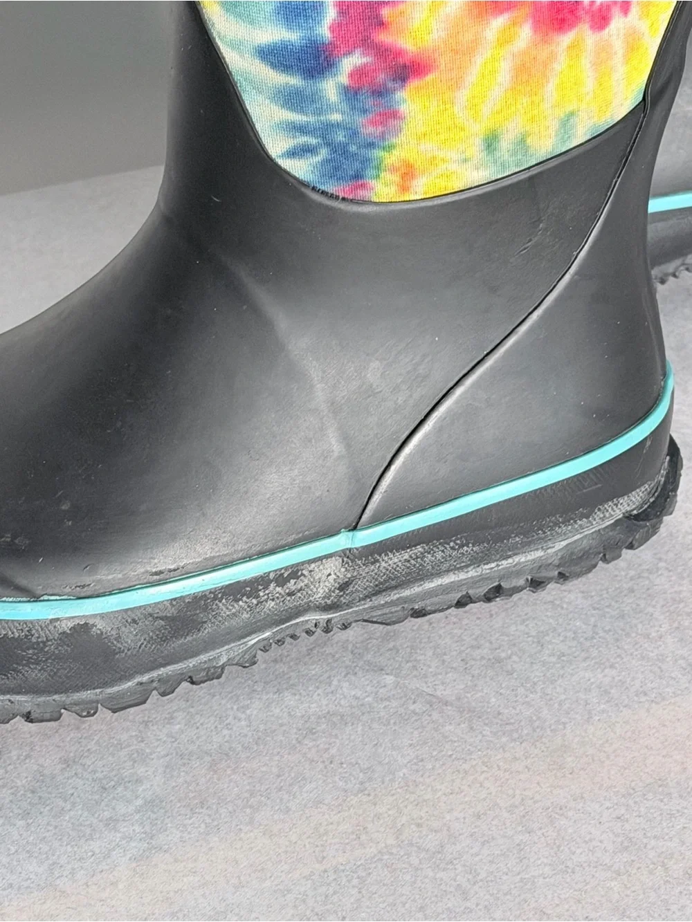 Bogs Kids Black Rain & Tie-Dye Cuff Boots